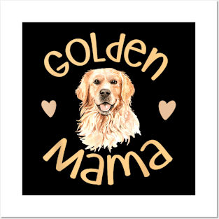 Golden Mama Cute Golden Retriever Dog Mom Pet Posters and Art